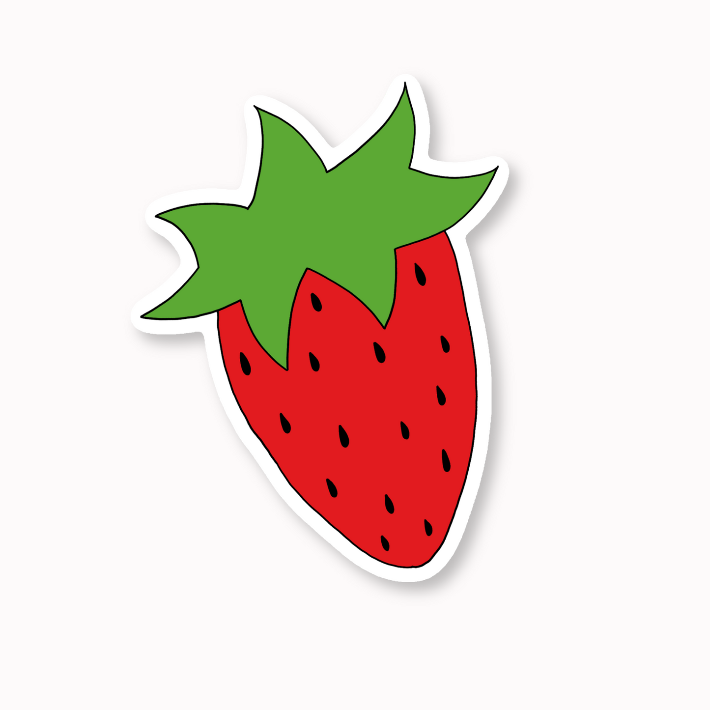 Strawberry Waterproof Vinyl Sticker, 2.3” x 3”