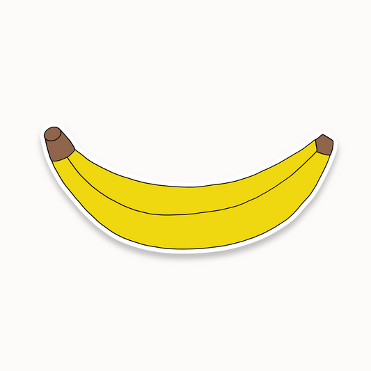 Banana Waterproof Vinyl Sticker, 1.4” x 3”