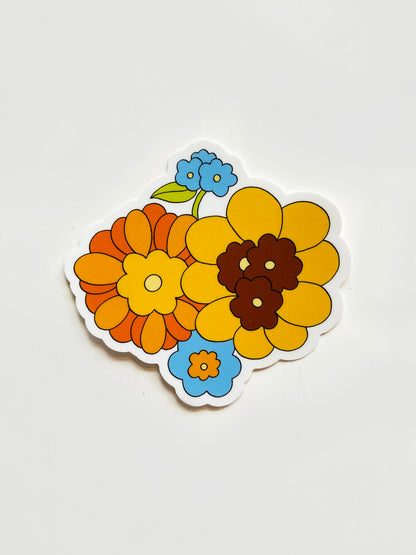 Flower Power Waterproof Vinyl Sticker, 3” x 2.8”