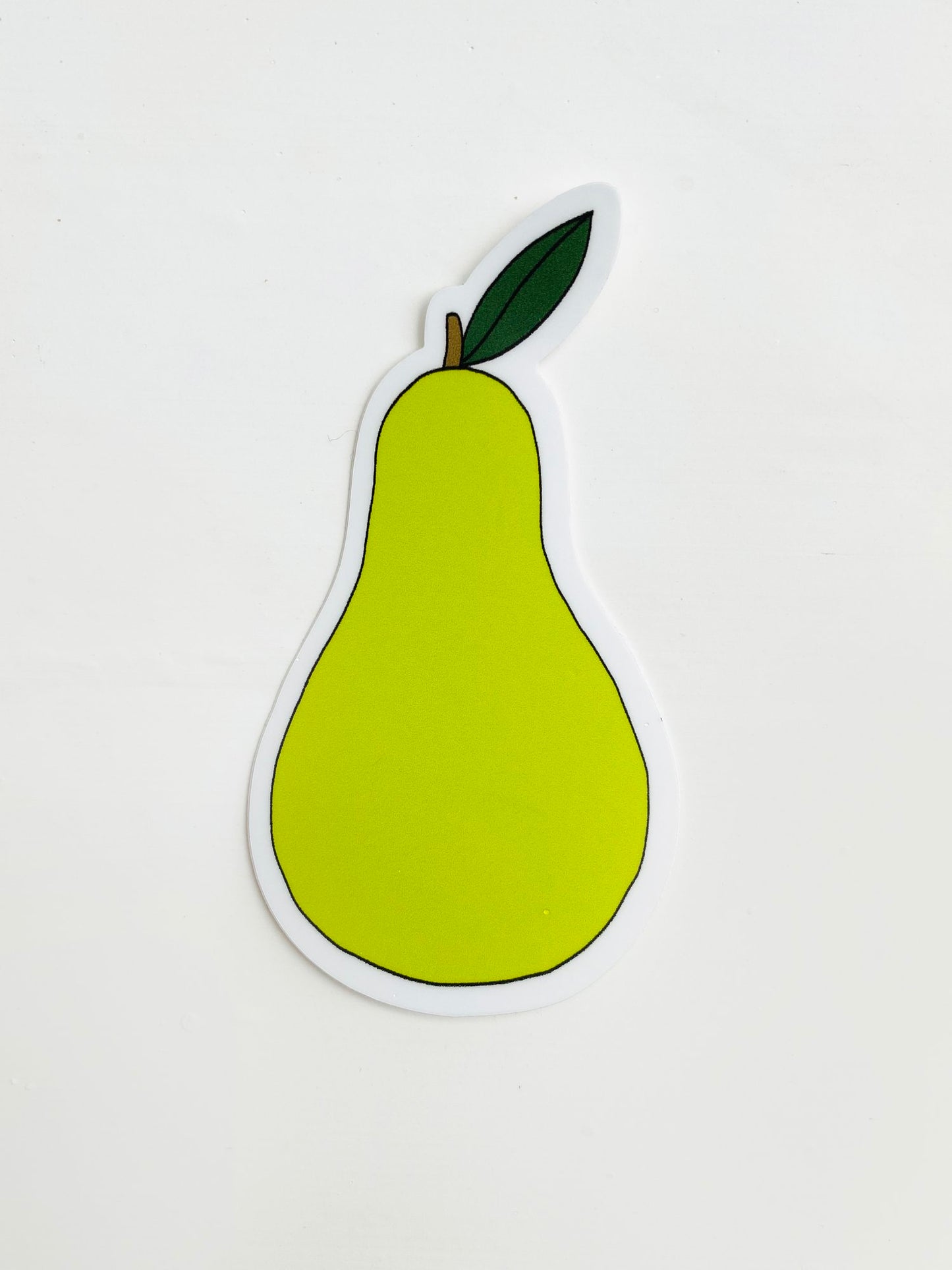 Pear Waterproof Vinyl Sticker, 1.6” x 3”