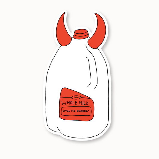 Whole Milk Waterproof Vinyl Sticker, 1.7” x 3”