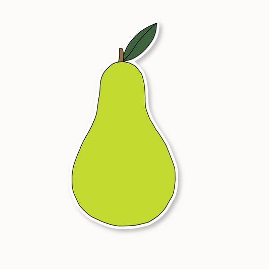 Pear Waterproof Vinyl Sticker, 1.6” x 3”