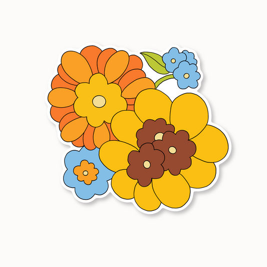 Flower Power Waterproof Vinyl Sticker, 3” x 2.8”