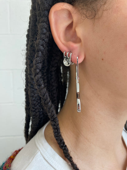 Scissor Hoop Earrings in Silver Pre-Order