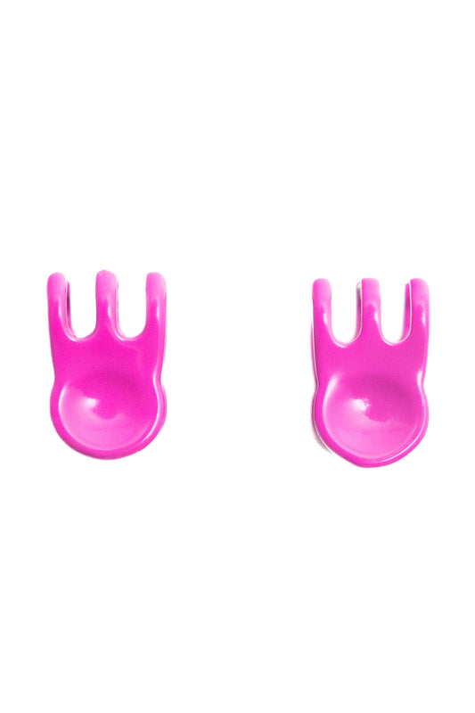 Mini Claw Clip Hoops in Dragon Fruit