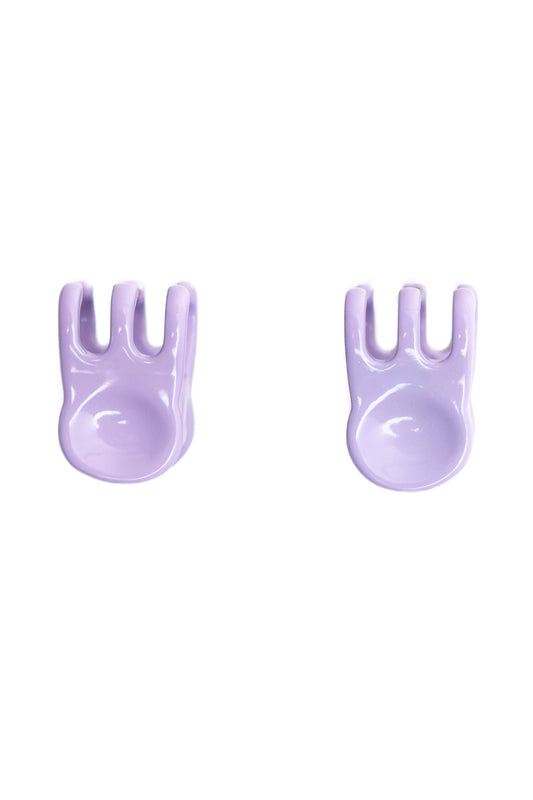 Mini Claw Clip Hoops in Lavender