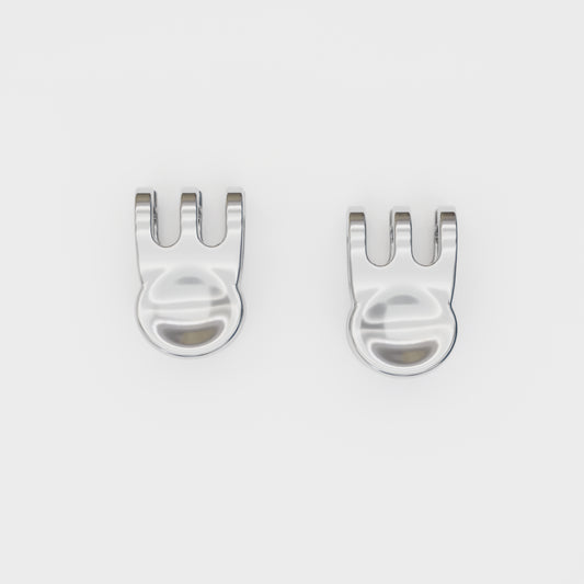 Mini Claw Clip Hoops in Silver